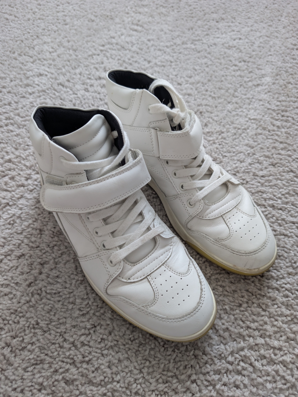 Zara White High-Top Sneakers with Velcro Strap